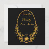Ornate Gold Wreath Invitation with Custom Text Des (正面)