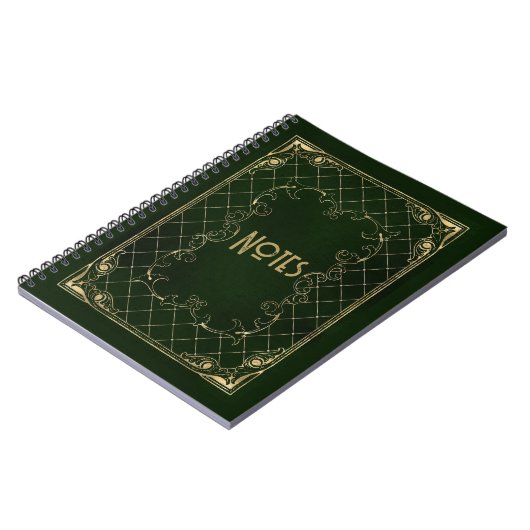 Ornate Green and Gold Frame Notebook ノートブック (左側)