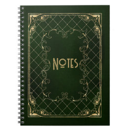 Ornate Green and Gold Frame Notebook ノートブック