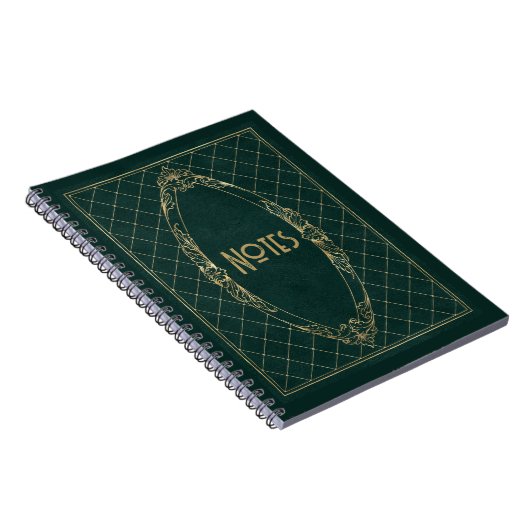 Ornate Green and Gold Frame Notebook ノートブック (右側)