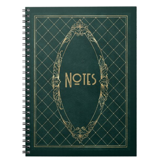 Ornate Green and Gold Frame Notebook ノートブック (正面)