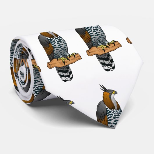 Ornate hawk eagle bird cartoon illustration ネクタイ (ロール)