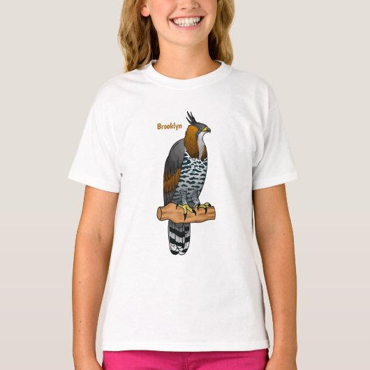 Ornate hawk eagle bird cartoon illustration  tシャツ (正面)