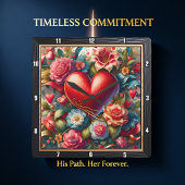 Ornate Heart Botanical Garden スクエア壁時計