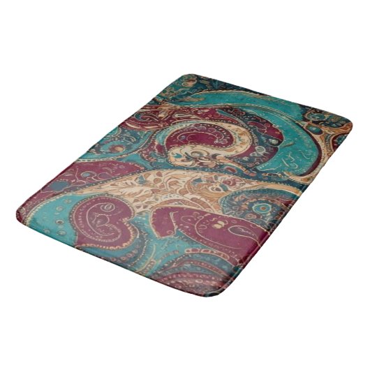 Ornate Jewel-Toned Bohemian Bath Mat バスマット (アングル)
