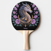 Ornate Lavender Dragon Personalized 卓球ラケット (裏面)