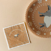 Ornate Malayan Tapir Patterned スタンダードカクテルナプキン