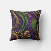 Ornate Masquerade Masks, Gold Beads, Fleur-de-Lis  クッション (裏面)