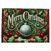 Ornate Merry Christmas Tree ラージペーパーバッグ (裏面)