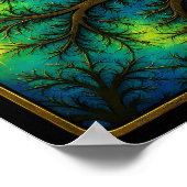 Ornate Metal Overlay Fractal Seamless Wallpaper ポスター (角)