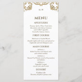 Ornate Monogram Baroque Christian Wedding Menu メニュー (正面)