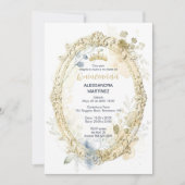 Ornate Oval Frame Quinceañera Exquisite Tiara 招待状 (正面)