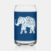 Ornate Patterned Blue Elephant Personalised ガラス缶 (裏面)