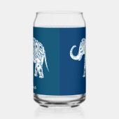 Ornate Patterned Blue Elephant Personalised ガラス缶 (左)