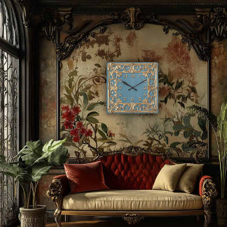 Ornate perfection in an Art Nouveau Wall Clock スクエア壁時計