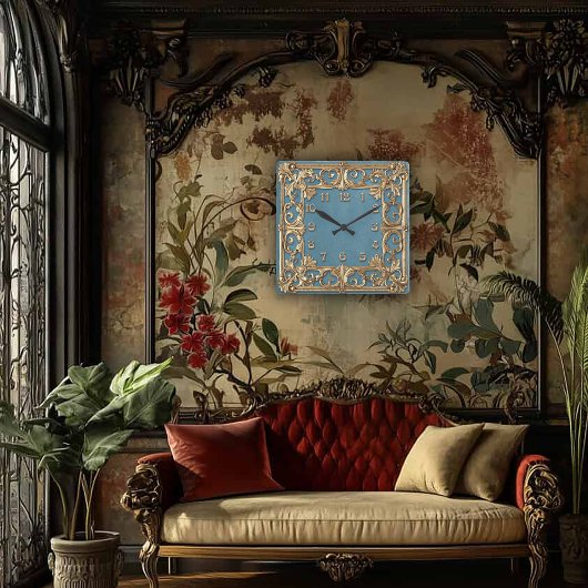 Ornate perfection in an Art Nouveau Wall Clock スクエア壁時計