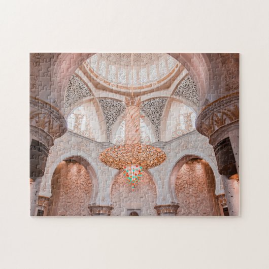Ornate Pink Mosque Interior Jigsaw Puzzle ジグソーパズル (横)