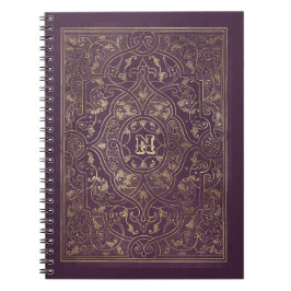 Ornate Purple and Gold Frame Notebook ノートブック