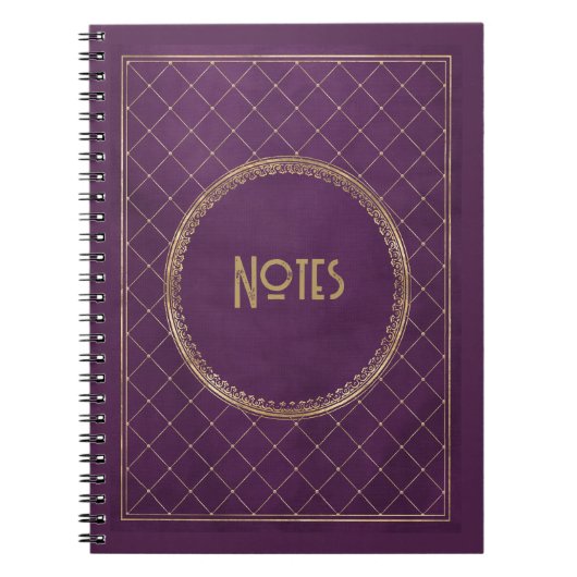 Ornate Purple and Gold Frame Notebook ノートブック (正面)