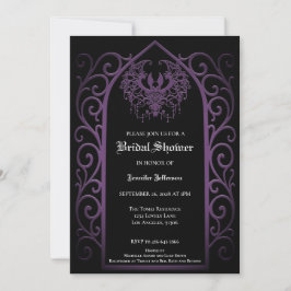 Ornate purple border Gothic Bridal Shower 案内状