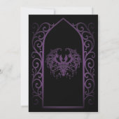 Ornate purple border Gothic Bridal Shower 案内状 (裏面)