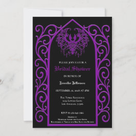 Ornate purple border Gothic Bridal Shower 案内状