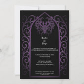 Ornate purple border Gothic wedding Invitation 招待状 (正面)