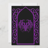 Ornate purple border Gothic wedding Invitation 招待状 (裏面)