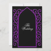 Ornate purple border Gothic wedding Invitation 招待状 (裏面)