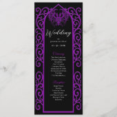 Ornate purple border Gothic Wedding Program メニュー (正面)