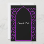 Ornate purple border wedding save the date 案内状 (裏面)