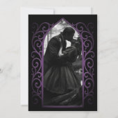 Ornate purple border wedding save the date 案内状 (裏面)