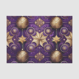 ORNATE PURPLE & GOLD CHRISTMAS FLOURISHES 薄葉紙