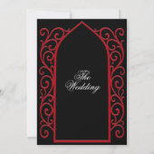 Ornate red border Gothic wedding Invitation 招待状 (裏面)