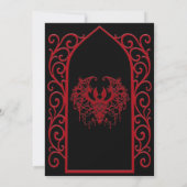 Ornate red border Gothic wedding Invitation 招待状 (裏面)