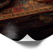 Ornate Red Wine Banquet Table ポスター (コーナー)