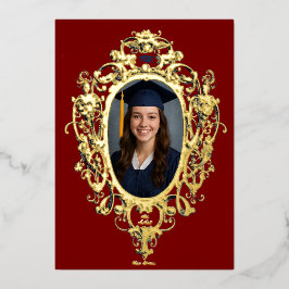 Ornate Rococo Cartouche Photo Template Foil 箔招待状