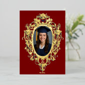 Ornate Rococo Cartouche Photo Template Foil 箔招待状 (立ち正面)