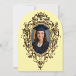 Ornate Rococo Cartouche Photo Template Graduation 招待状