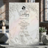 Ornate Rococo Cherub & Swan Fairytale Wedding 招待状