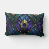 Ornate Royal Peacock & Gold Luxury Pillow ランバークッション (裏面)