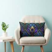 Ornate Royal Peacock & Gold Luxury Pillow ランバークッション (椅子)