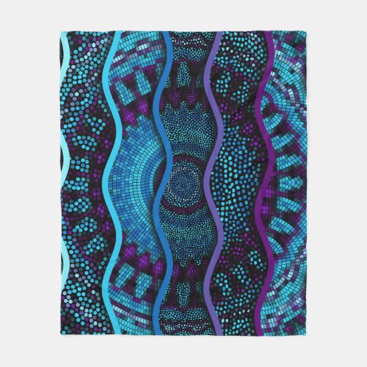 Ornate seamless texture background. Relief waves o フリースブランケット (正面)