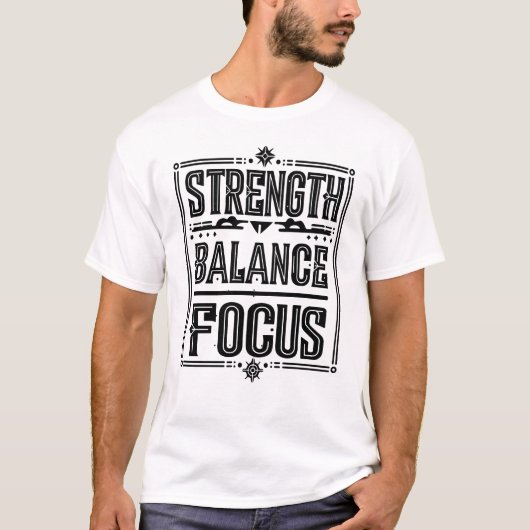 Ornate STRENGTH BALANCE FOCUS Typography t-shirt Tシャツ (正面)