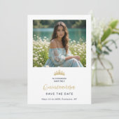 Ornate Tiara Minimalist Quinceañera Photo Design セーブザデート (スタンド正面)