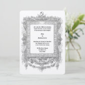 Ornate Victorian Era Scroll Frame Border Wedding 招待状 (スタンド正面)