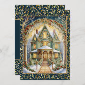 Ornate Victorian Holiday Party  招待状 (正面/裏面)