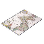 Ornate Vintage Americas Map Notebook ノートブック (左側)