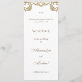 Ornate Vintage Baroque Christian Wedding Program プログラム (正面)
