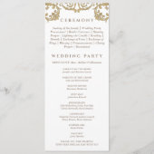Ornate Vintage Baroque Christian Wedding Program プログラム (裏面)